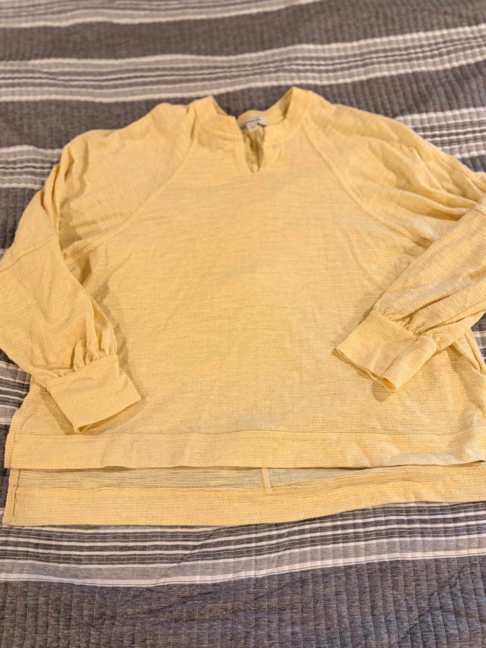 Francesca's Pale Yellow Knit Women’s Large Top